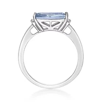 1 ct. t.w. Aquamarine & Diamond Accent Ring 10K White Gold