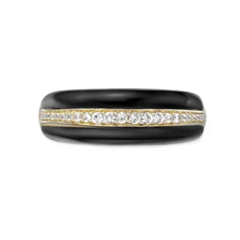 ct. t.w. Black Onyx & Lab-Created White Sapphire Ring Sterling Silver