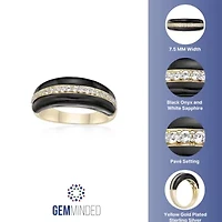 ct. t.w. Black Onyx & Lab-Created White Sapphire Ring Sterling Silver