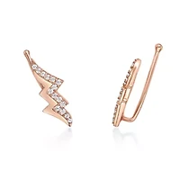 1/6 ct. t.w. Diamond Accent Lightning Bolt Earrings Gold Plated Sterling Silver