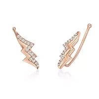 1/6 ct. t.w. Diamond Accent Lightning Bolt Earrings Gold Plated Sterling Silver