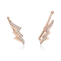 1/6 ct. t.w. Diamond Accent Lightning Bolt Earrings Gold Plated Sterling Silver