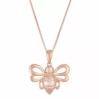 Diamond Accent Bumble Bee Pendant Sterling Silver