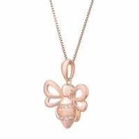 Diamond Accent Bumble Bee Pendant Sterling Silver