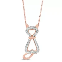 1/6 ct. t.w. Diamond Cat Pendant Sterling Silver
