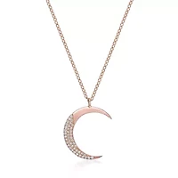 1/ ct. t.w. Diamond Crescent Moon Pendant Sterling Silver