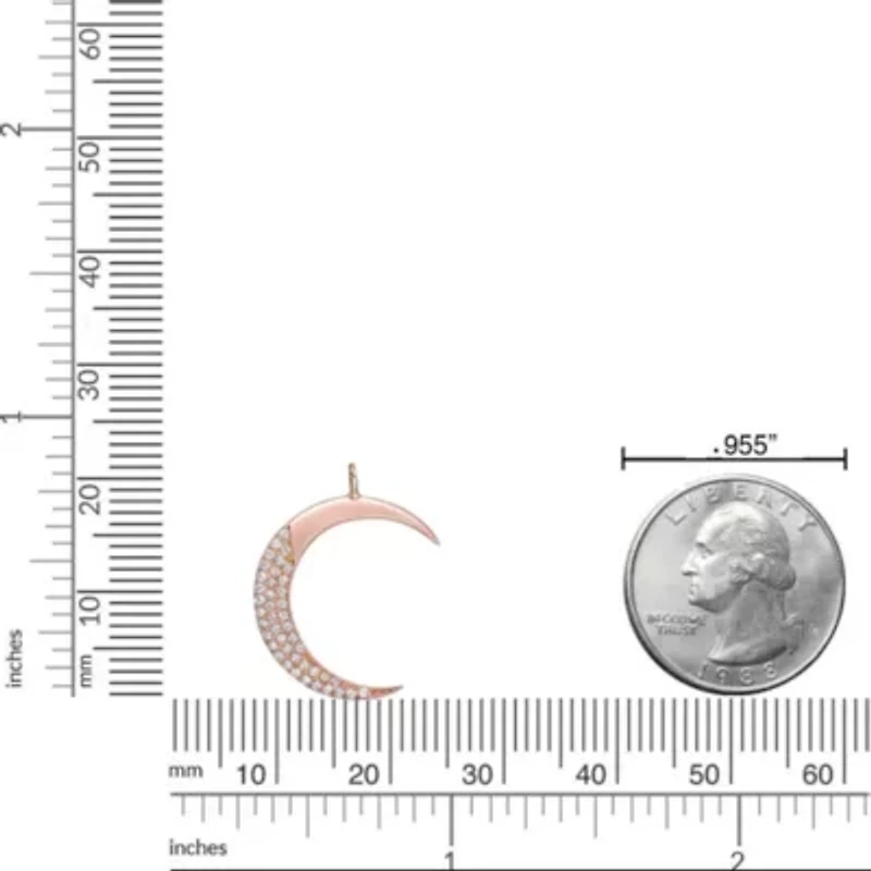 1/ ct. t.w. Diamond Crescent Moon Pendant Sterling Silver