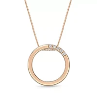 Diamond Accent Open Circle Pendant Sterling Silver