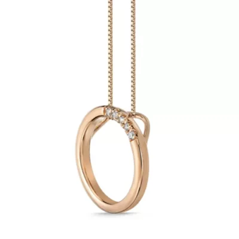 Diamond Accent Open Circle Pendant Sterling Silver