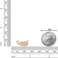 Diamond Accent Sideways Angel Wing Necklace Sterling Silver