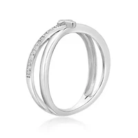 1/10 ct. t.w. Diamond Mini Cross Purity Ring Sterling Silver