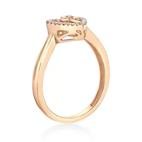 Diamond Accent Heart Cross Ring Sterling Silver