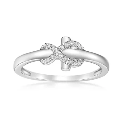 Diamond Accent Infinity and Cross Purity Ring Sterling Silver