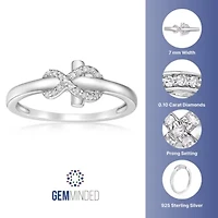 Diamond Accent Infinity and Cross Purity Ring Sterling Silver