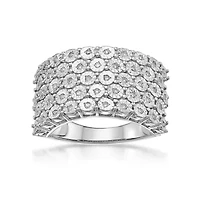 1/5 ct. t.w. Diamond 5 Rows Ring Sterling Silver