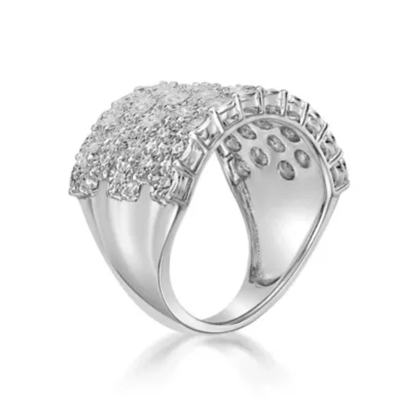 1/5 ct. t.w. Diamond 5 Rows Ring Sterling Silver