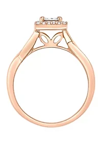 1/8 ct. t.w. Diamond Cushion Frame Twist Shank Ring Sterling Silver