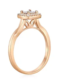 1/8 ct. t.w. Diamond Cushion Frame Twist Shank Ring Sterling Silver