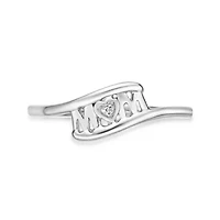 Diamond Accent "Mom" Ring Sterling Silver