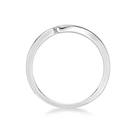Diamond Accent "Love" Bypass Ring Sterling Silver