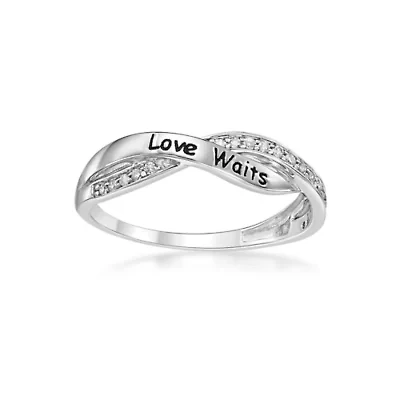 1/10 ct. t.w. Diamond Love Waits Ring Sterling Silver