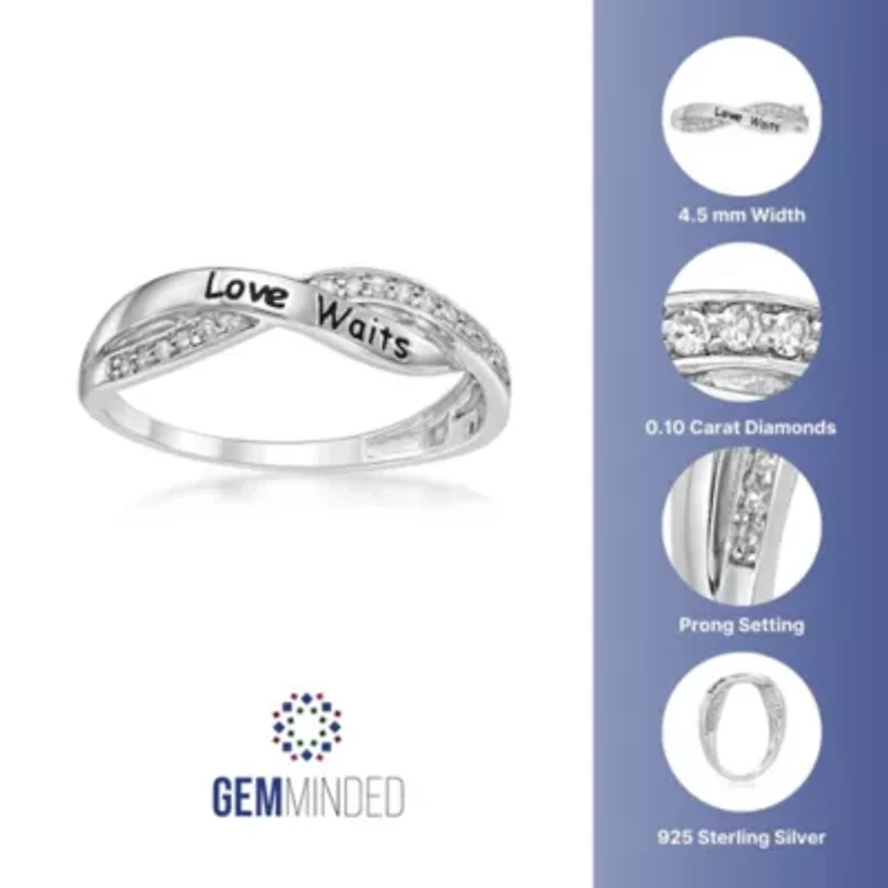 1/10 ct. t.w. Diamond Love Waits Ring Sterling Silver