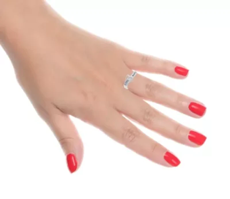 Diamond Accent 'Love Waits' Message Ring Sterling Silver