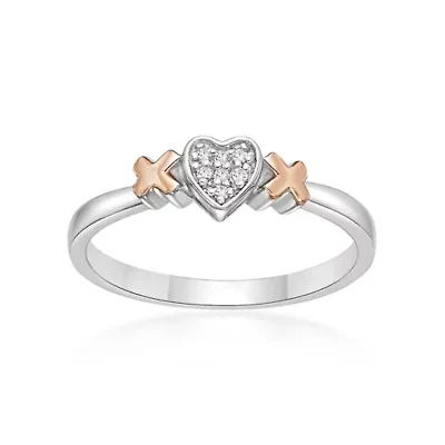 Diamond Accent Heart Promise Ring Sterling Silver