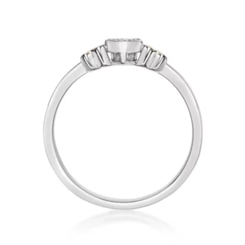 Diamond Accent Heart Promise Ring Sterling Silver