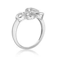 Diamond Accent Butterfly Shape Ring Sterling Silver