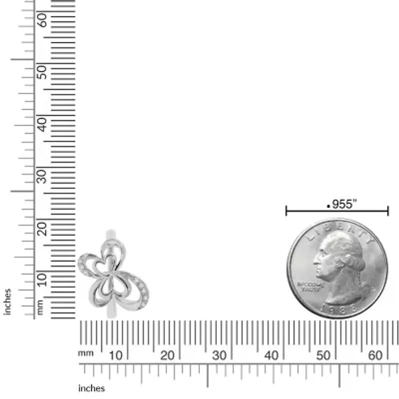 Diamond Accent Butterfly Shape Ring Sterling Silver