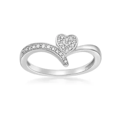 1/6 ct. t.w. Diamond Heart Promise Ring Sterling Silver