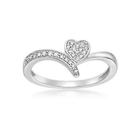 1/6 ct. t.w. Diamond Heart Promise Ring Sterling Silver