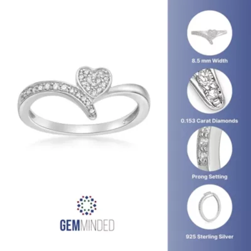 1/6 ct. t.w. Diamond Heart Promise Ring Sterling Silver