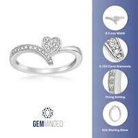 1/6 ct. t.w. Diamond Heart Promise Ring Sterling Silver