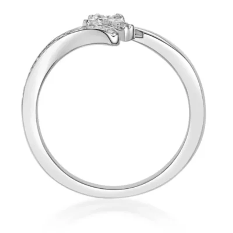 1/6 ct. t.w. Diamond Cross Purity Ring Sterling Silver