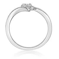 1/6 ct. t.w. Diamond Cross Purity Ring Sterling Silver