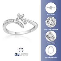 1/6 ct. t.w. Diamond Cross Purity Ring Sterling Silver