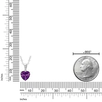 Heart-Shaped Gemstone Pendant Sterling Silver