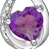 Heart-Shaped Gemstone Infinity Pendant Sterling Silver
