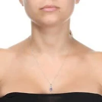 Heart-Shaped Gemstone Infinity Pendant Sterling Silver