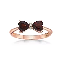 Gemstone and Diamond Accent Ring Gold Plated Silver