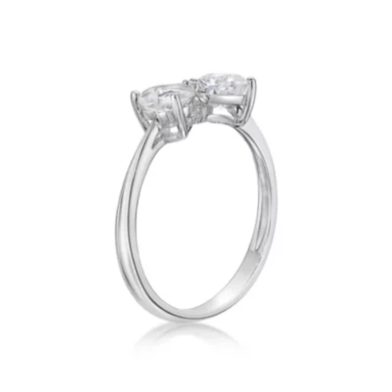 Gemstone and Diamond Accent Ring Gold Plated Silver