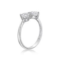 Gemstone and Diamond Accent Ring Gold Plated Silver