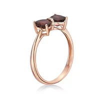 Gemstone and Diamond Accent Ring Gold Plated Silver