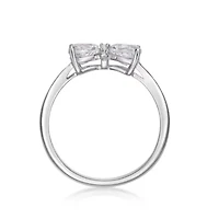 Gemstone and Diamond Accent Ring Gold Plated Silver