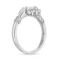 Gemstone and Diamond Accent Claddagh Ring Sterling Silver