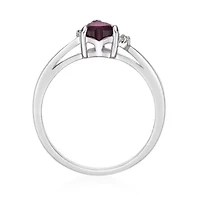 Heart-Shaped Gemstone and White Topaz Ring Sterling Silver