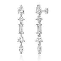 Lab Created 5 ct. t.w. White Sapphire Drop Earrings Sterling Silver