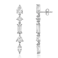 Lab Created 5 ct. t.w. White Sapphire Drop Earrings Sterling Silver